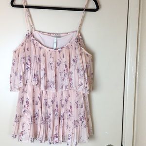 Lauren Conrad XL, lined, pintuck pleated, chiffon